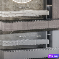 Bathroom furniture set 50 3D Model Vray, Corona