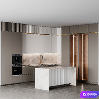 Kitchen modern254 3D Model Vray, Corona