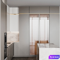 Kitchen modern254 3D Model Vray, Corona