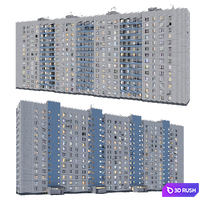 P-30 14 floors 4 sections 3D Model Corona