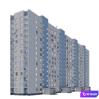 P-30 14 floors 4 sections 3D Model Corona