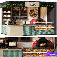 Pizzeria 001 3D Model Vray, Corona
