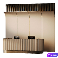 Ribbed Bronze Reception 3D Model Corona