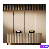 Ribbed Bronze Reception 3D Model Corona