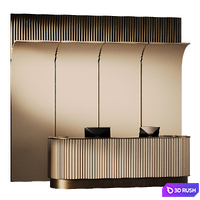 Ribbed Bronze Reception 3D Model Corona