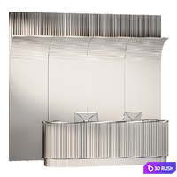 Ribbed Bronze Reception 3D Model Corona