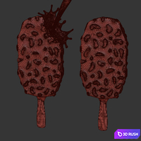 Chocolate ice cream 3D Model Corona