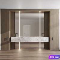 Bathroom furniture by inbani faucet set 33 280 400 70 3D Model Vray, Corona