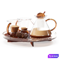 Tea set 01 3D Model Vray, Corona