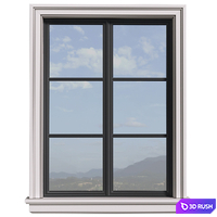Aluminium Window..Front Window.Iron Window Opening.Outdoor Entrance modern Window.External grey Window .Street Window 3D Model Vray, Corona