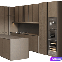 Kitchen set 4 3D Model Vray, Corona