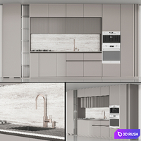 Modern kitchen 17 3D Model Vray, Corona