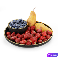 Plate with berries and pears 3D Model Vray, Corona