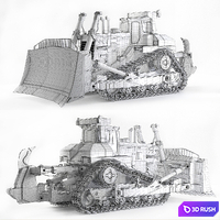Dozer CAT D11R 3D Model Vray