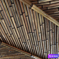 Ceiling bamboo branch low n5 / Bamboo ceiling No. 5 3D Model Vray, Corona