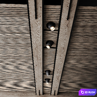 Wooden ceiling design with lighting 3D Model Corona