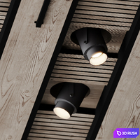 Wooden ceiling design with lighting 3D Model Corona