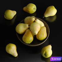 Duck Pear in a Ceramic Bowl 3D Model Vray, Corona