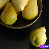 Duck Pear in a Ceramic Bowl 3D Model Vray, Corona