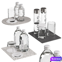 Water bottle and glass NG4 3D Model Vray, Corona