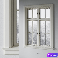 Classic window 4 3D Model Vray, Corona