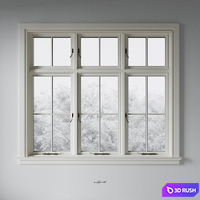 Classic window 4 3D Model Vray, Corona