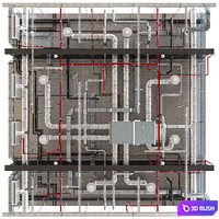 Exposed Ceiling Tile 3D Model Vray