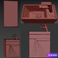 Cabinet with sink DIWO Voronezh 40 3D Model Corona