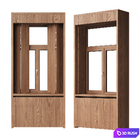 Wooden window with shutters 3D Model Corona