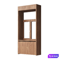 Wooden window with shutters 3D Model Corona