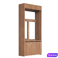 Wooden window with shutters 3D Model Corona