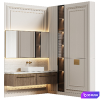 Bathroom furniture 10 in modern classic style 3D Model Vray, Corona