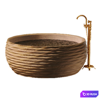 Wooden bathtub Twist 3D Model Corona