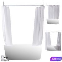 Bathroom curtain set 3.2 3D Model Vray, Corona