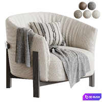 Leopold armchair by Poliform 3D Model Vray, Corona