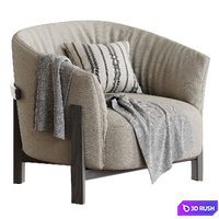 Leopold armchair by Poliform 3D Model Vray, Corona