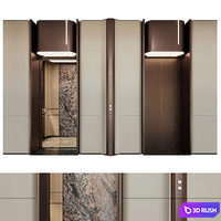 Elevator Lobby Design 12 3D Model Vray, Corona