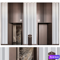 Elevator Lobby Design 13 3D Model Vray, Corona