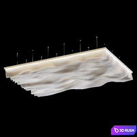 Paper Design Celing 5 Wave ceiling 3D Model Vray, Corona