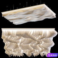 Paper Design Celing 5 Wave ceiling 3D Model Vray, Corona