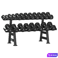 Hexagonal dumbbell rack 3D Model Vray, Corona