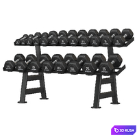 Hexagonal dumbbell rack 3D Model Vray, Corona