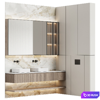 Bathroom furniture 18 modular in a modern minimalist style 3D Model Vray, Corona