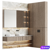 Bathroom furniture 18 modular in a modern minimalist style 3D Model Vray, Corona