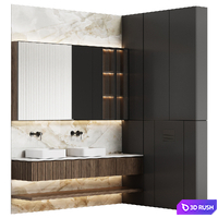 Bathroom furniture 18 modular in a modern minimalist style 3D Model Vray, Corona
