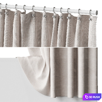 Bathroom curtain NG1 3D Model Vray, Corona