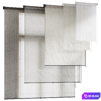 Patterned Linen Roller Blinds 3D Model Vray, Corona