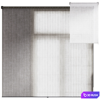 Patterned Linen Roller Blinds 3D Model Vray, Corona