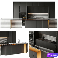 Kitchen with island BLADE By MODULNOVA 3D Model Corona