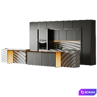 Kitchen with island BLADE By MODULNOVA 3D Model Corona